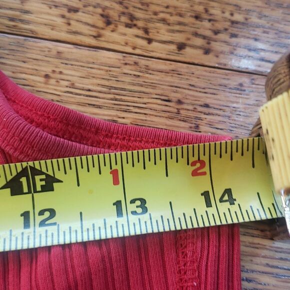 Vintage Gap Women's M Sleeveless Red Ribbed Cotton Tank Top Retro Y2K - Picture 6 of 7